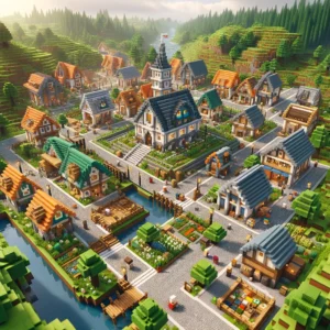 Minecraft small town build