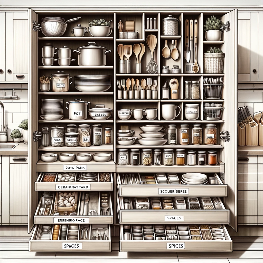 Organizing kitchen cabinets