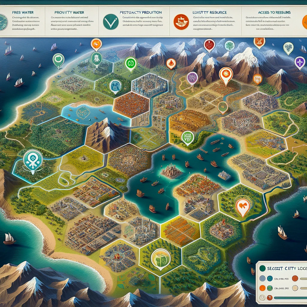 How to select city location Civilization VI