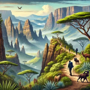 Hiking in the Simien Mountains, Ethiopia