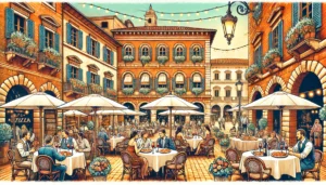 Outdoor dining in Italy