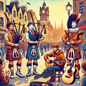 Street performers in Edinburgh