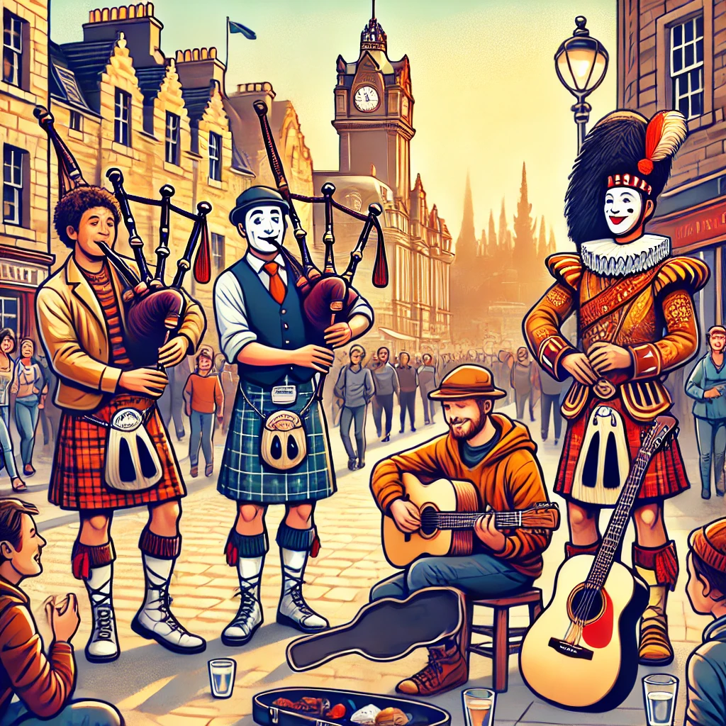 Street performers in Edinburgh