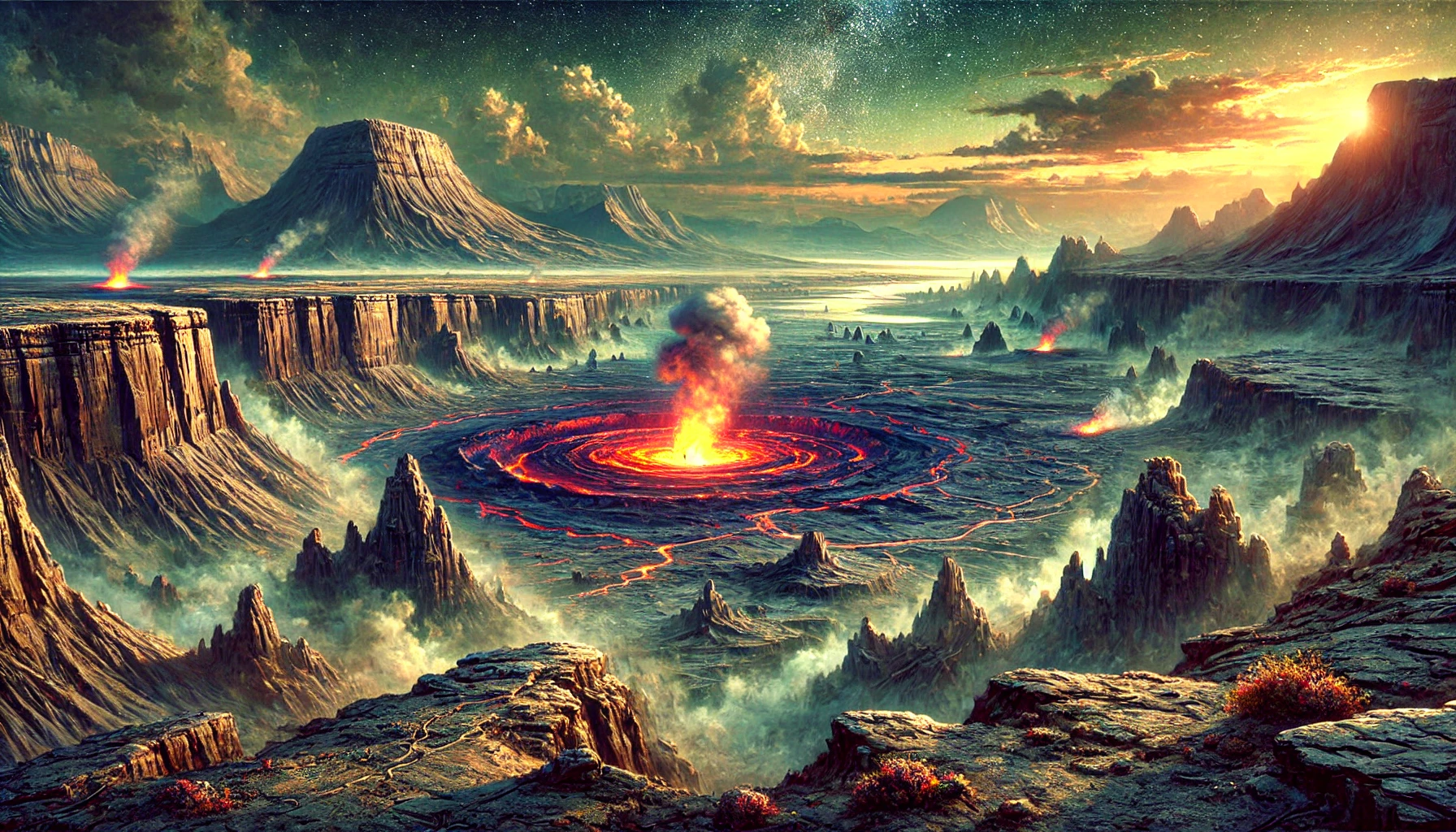 Volcanic craters in Ethiopia