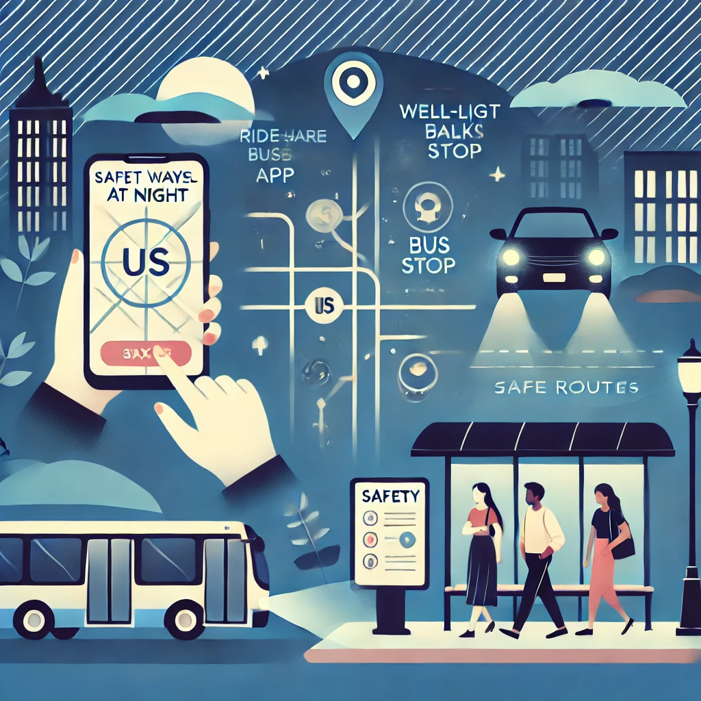 What is the safest way to travel at night in US cities