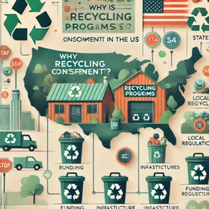 Why are recycling programs inconsistent in the US