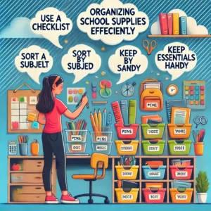 organizing school supplies efficiently