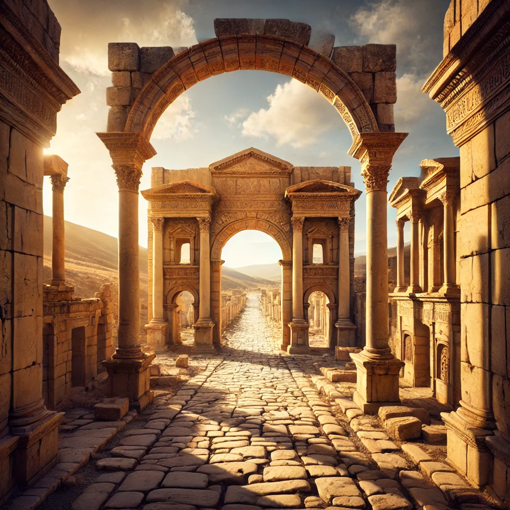 Timgad Roman ruins in Algeria